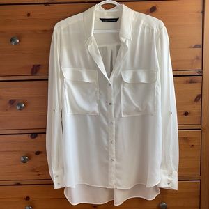 Zara Sheer White Blouse
